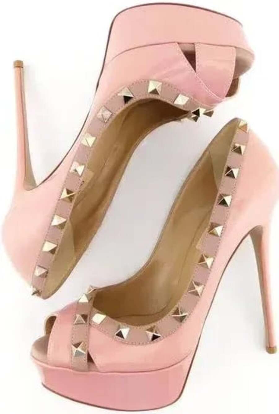 Valentino Garavani Rockstud Peep Toe Platform Heels